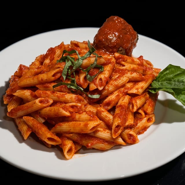 Penne with Meatball.