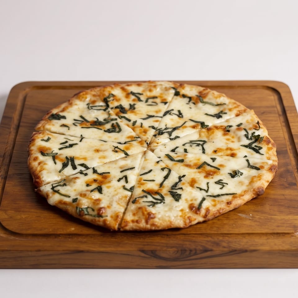 Savor our white pizza